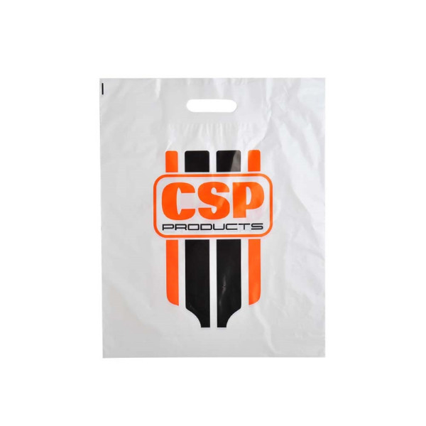 Plastic tas, 38 x 45 x 7,5 cm, 50 micron, ldpe, stanshandvat, 1 zijde