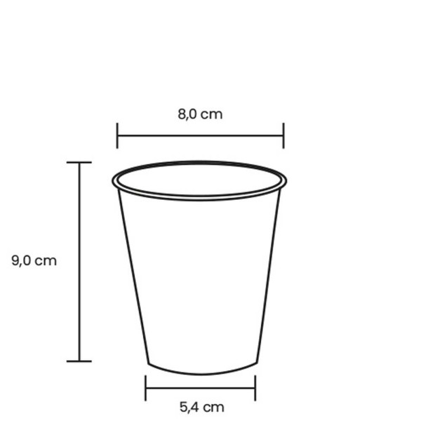 Cup enkelwandig bruin 200ml/8oz, tampondruk, 5 x 4 cm