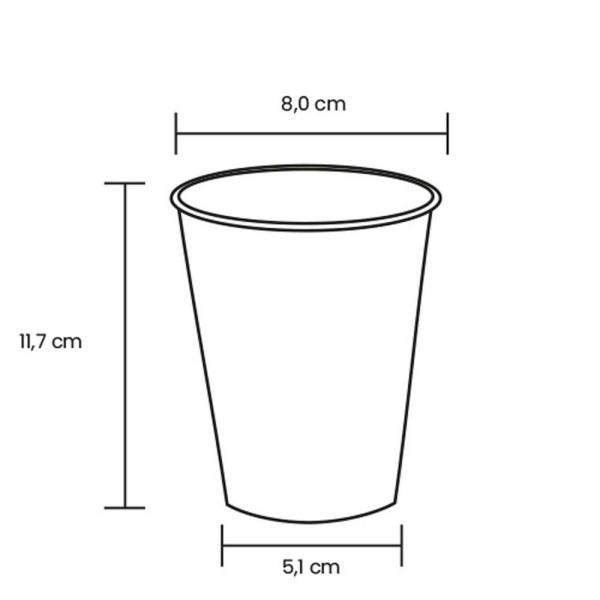 Cup enkelwandig bruin 290ml/12oz, tampondruk, 5 x 4 cm