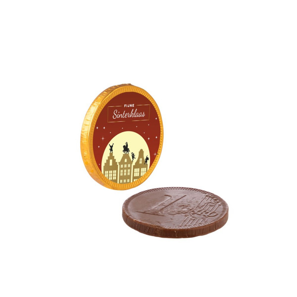 Euromunt van chocolade