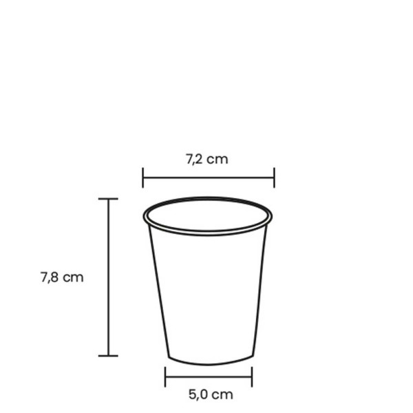 Cup enkelwandig bruin 180ml/7oz, tampondruk, 5 x 4 cm